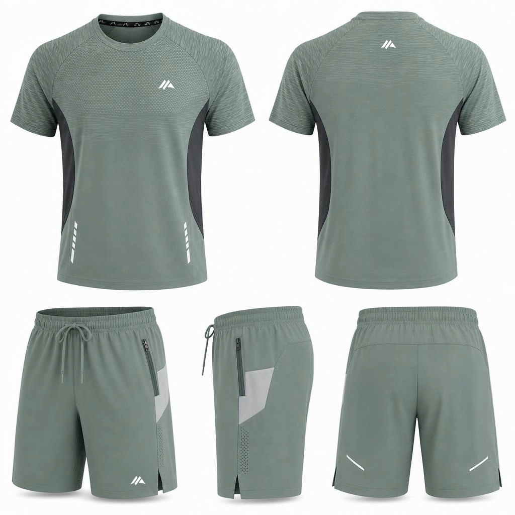 mens short sleeve short set