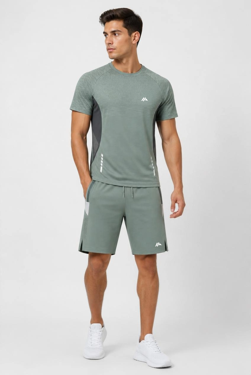 mens short sleeve short set